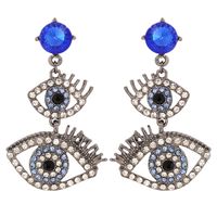 Fashion Eyelashes Diamond Earrings sku image 1
