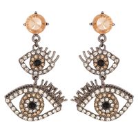 Fashion Eyelashes Diamond Earrings sku image 2