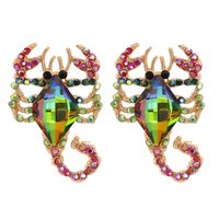 Fashion Diamond Colorful Scorpion Earrings sku image 1