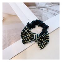 Korea Retro Printed Cute Little Bowknot Hair Scrunchies sku image 2