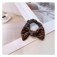 Korea Retro Printed Cute Little Bowknot Hair Scrunchies sku image 3