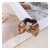 Korea Retro Printed Cute Little Bowknot Hair Scrunchies sku image 4