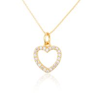 Gold-plated Heart-shaped Zircon Necklace sku image 2