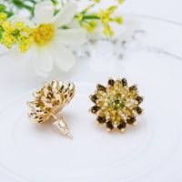 Zircon Flower Earrings Wholesale main image 4