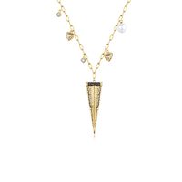 Diamond Golden Sword Pendant Necklace main image 6