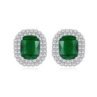 Simple Fashion Round Green Gem Earrings main image 1