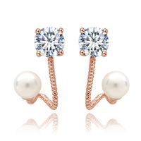 Zircon Fashion Pearl Earrings Wholesale sku image 1