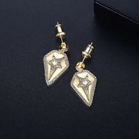 Korean Fashion Golden Star Earrings sku image 1