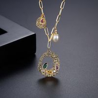 Collier Zircon Coloré Incrusté De Cuivre À La Mode Coréenne sku image 2