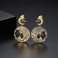 Boucles D&#39;oreilles Étoile À Six Branches Zircon Incrusté De Cuivre Hibou sku image 1