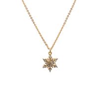 Trend Fashion New Geometric Gold Micro-inlaid Zircon Star Moon Copper Pendant Necklace sku image 6