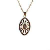 Micro-inlaid Zircon Demon Eye Pendant Necklace sku image 4