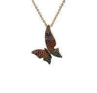 Fashion New Micro Inlaid Zircon Butterfly Pendant Body Chain Copper Necklace sku image 6