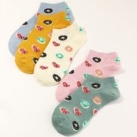 5 Pairs Of Children's Cotton Love Donuts Colorful Shallow Mouth Socks main image 3