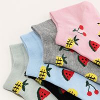 5 Pairs Of Fruit Cotton Pattern Simple Socks main image 3