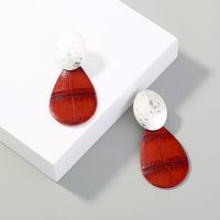 Fashion Red Leather Drop Earrings main image 3