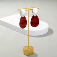 Fashion Red Leather Drop Earrings main image 6