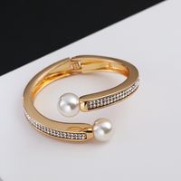 Fashion Pearl Diamond Alloy Opening Bracelet main image 6