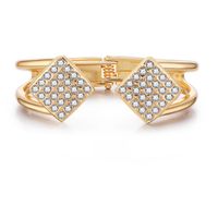 New Gold-plated Diamond-studded Opening Bracelets sku image 1