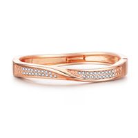 Bracelet À La Mode À Deux Rangées De Diamants Torsadés sku image 3