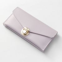 Korean New Metal Buckle Long Coin Purse Pu Leather Wallet sku image 4