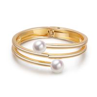 Fashion Double-headed Pearl Opening Bracelet main image 2