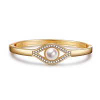 Bracelet En Diamant Avec Perle Oeil Simple main image 1