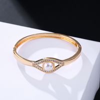 Einfaches Auge Perle Diamant Armband main image 3