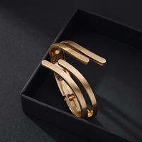 Simple Geometric Lines Gold-plated Bracelet main image 5
