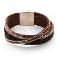 Simple Diamond-studded Multilayer Leather Bracelet main image 1