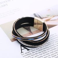 Simple Diamond-studded Multilayer Leather Bracelet main image 3