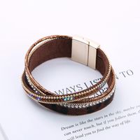 Simple Diamond-studded Multilayer Leather Bracelet main image 5