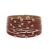 Bohemian Multi-layered Zircon Leather Bracelet main image 6