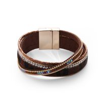 Simple Diamond-studded Multilayer Leather Bracelet sku image 1