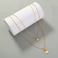 Double-layer Baroque Pearl Golden Necklace main image 5