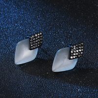 Simple Opal Geometric Earrings main image 4