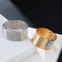 Wide-brimmed Diamond Gold-plated Bracelet main image 5