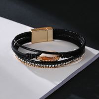 Fashion Pu Leather Diamond Conch Decorative Bracelet main image 5