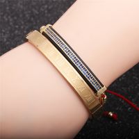 Titanium Steel Letter Copper Adjustable Bracelet Set main image 1