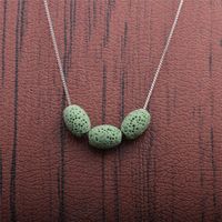 New Fashion Simple Volcanic Stone Necklace main image 4