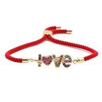 Colorful Zirconium Love Palm Heart Adjustable Bracelet main image 3