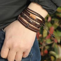 Simple Retro Woven 5-piece Leather Bracelet main image 6