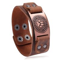 Retro Wikinger Totem Einfaches Punk Leder Armband main image 1