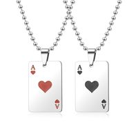 New Creative Red Peach Ace Spade Ace Keychain Necklace main image 2