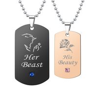 New Her Beast His Beauty Couple Diamond Pendant Necklace main image 1