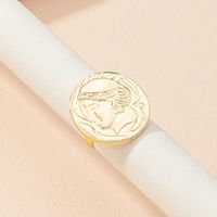Simple Fashion Star Coin Portrait Ring main image 5