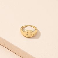 Korean Simple Retro Fashion Cute Smiley Ring main image 5