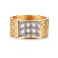 Wide-brimmed Diamond Gold-plated Bracelet sku image 1