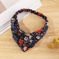 New Retro Floral Elastic Cross  Hair Band sku image 7