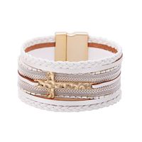 Bohemian Multi-layer Braided Cross Magnetic Buckle Bracelet sku image 2